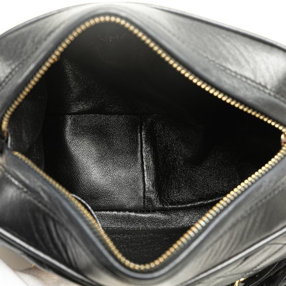 CHANEL Matelasse Coco Mark Chain Shoulder Bag Black Lambskin - Picture 4 of 9